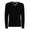 V Neck Waffle Knit Merino Wool Sweater Onyx