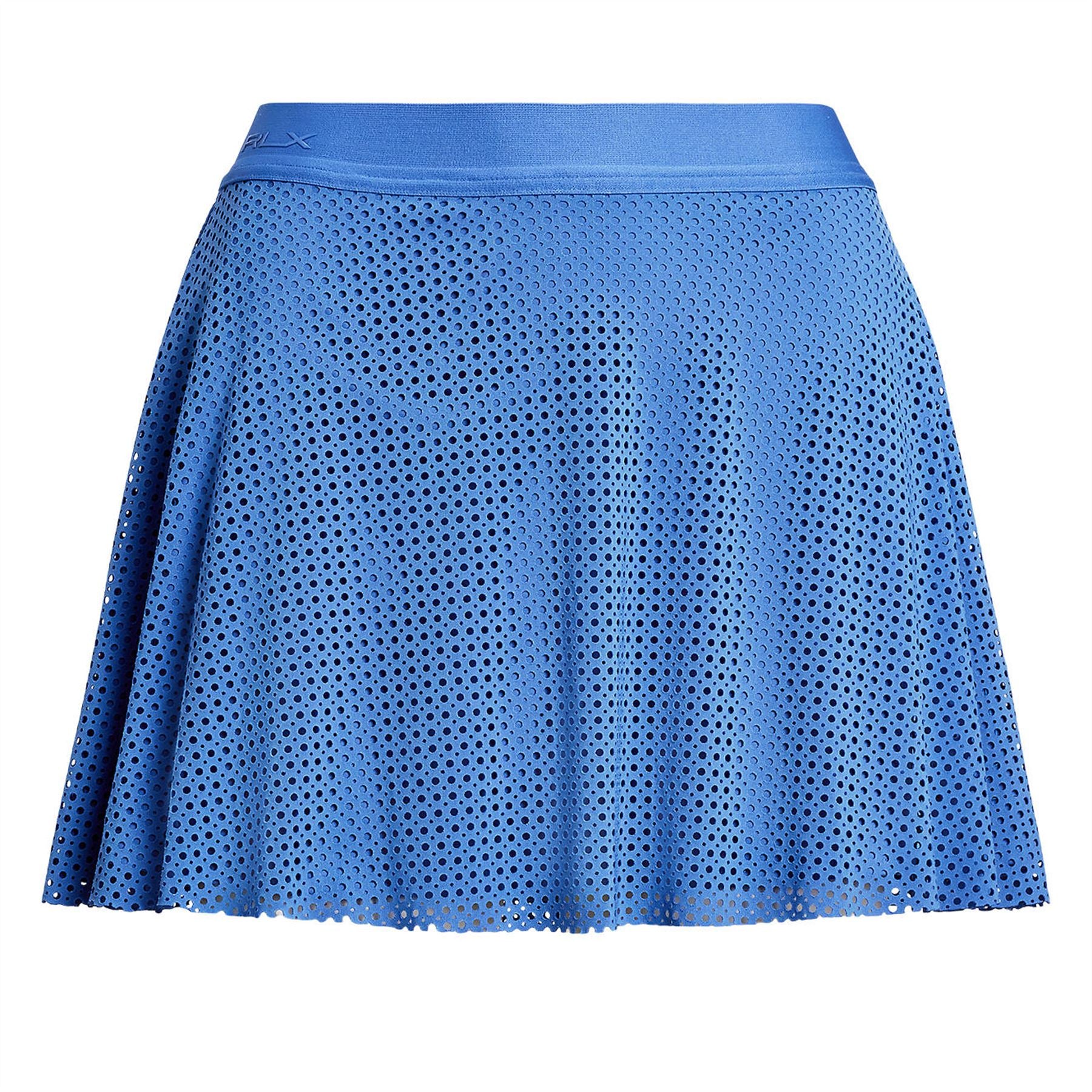 Womens RLX Eyelet Flare Interlock Skirt Summer Blue