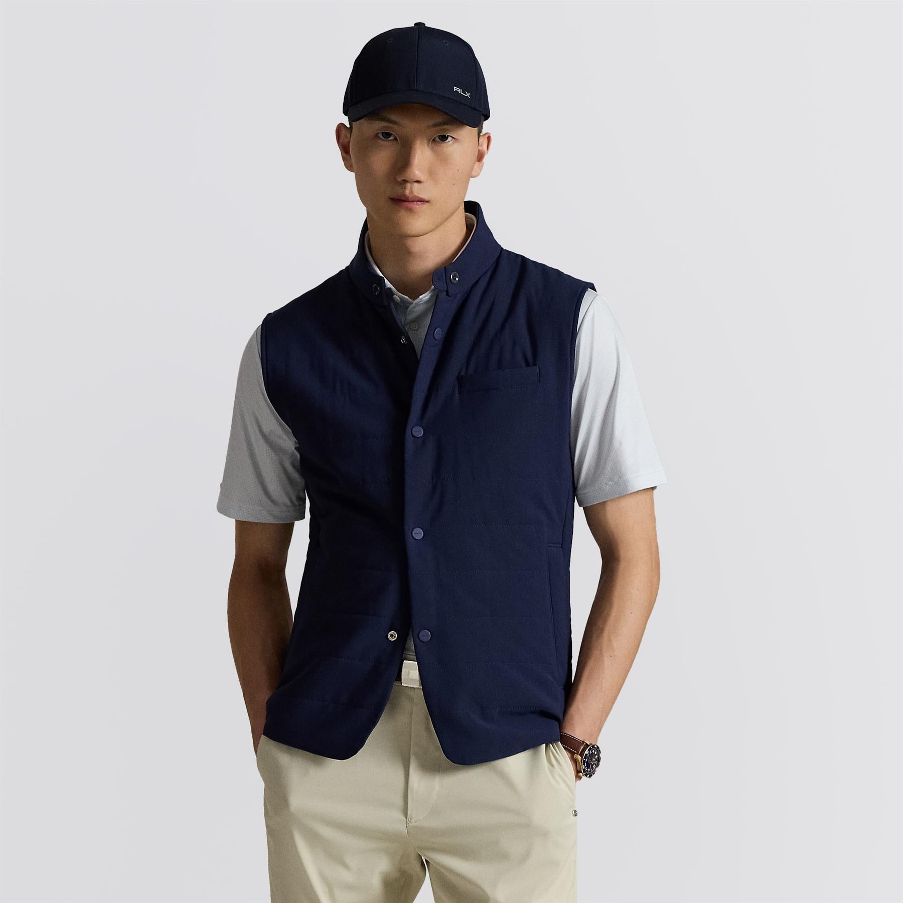 RLX Quilted Mockneck Vest Refined Navy