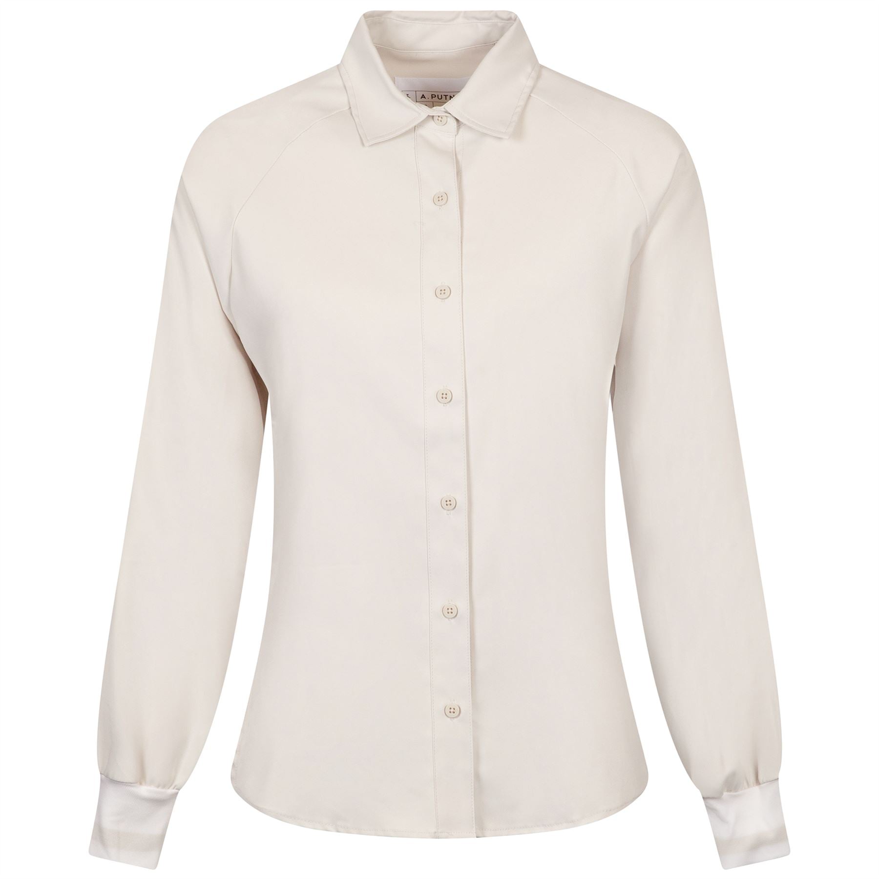 Womens Raglan Button Up Shirt Silver Birch