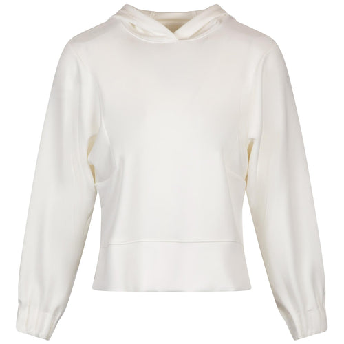 Womens Flora Knit Hoodie Soft White