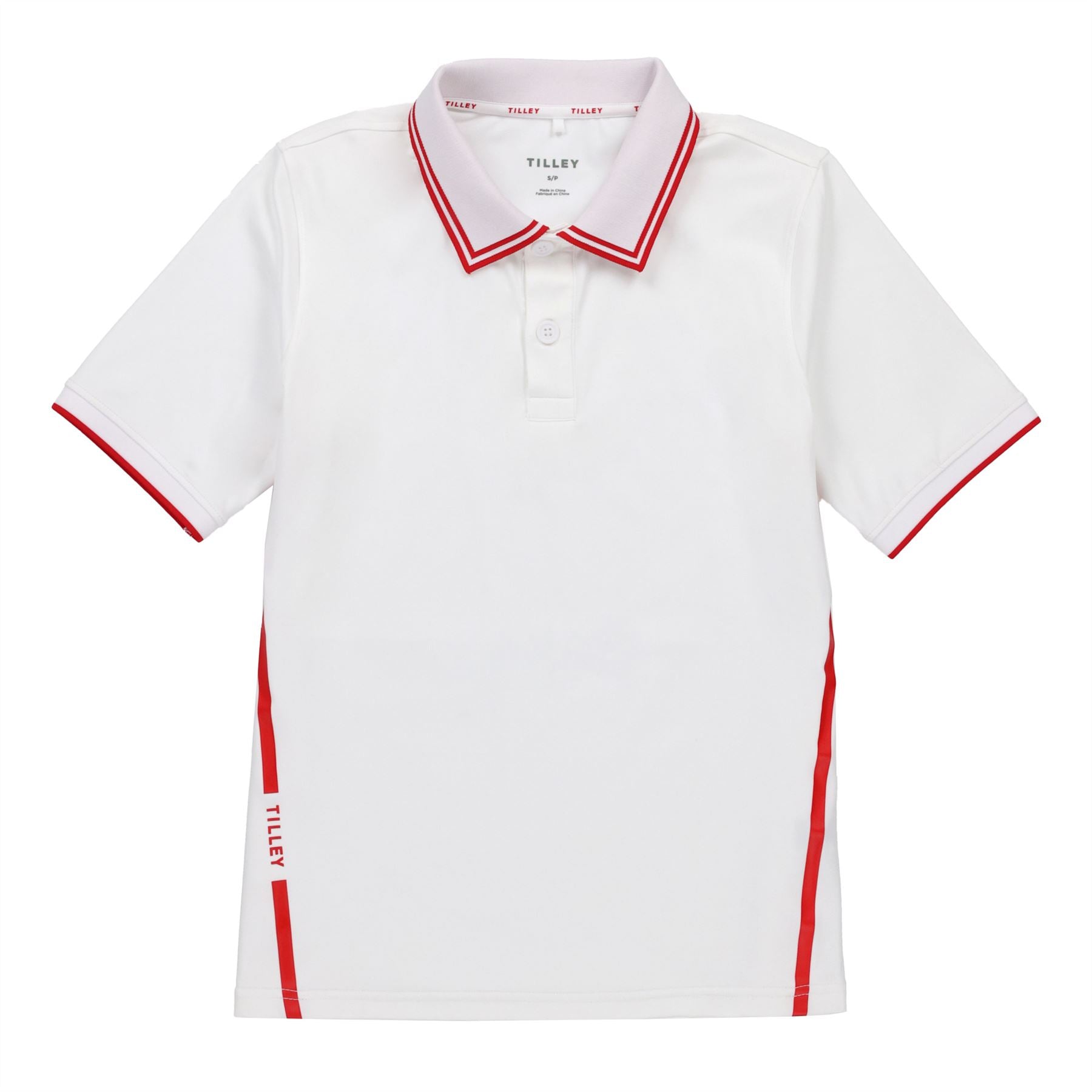 Womens Tech Jersey Club Polo White/Sport Red