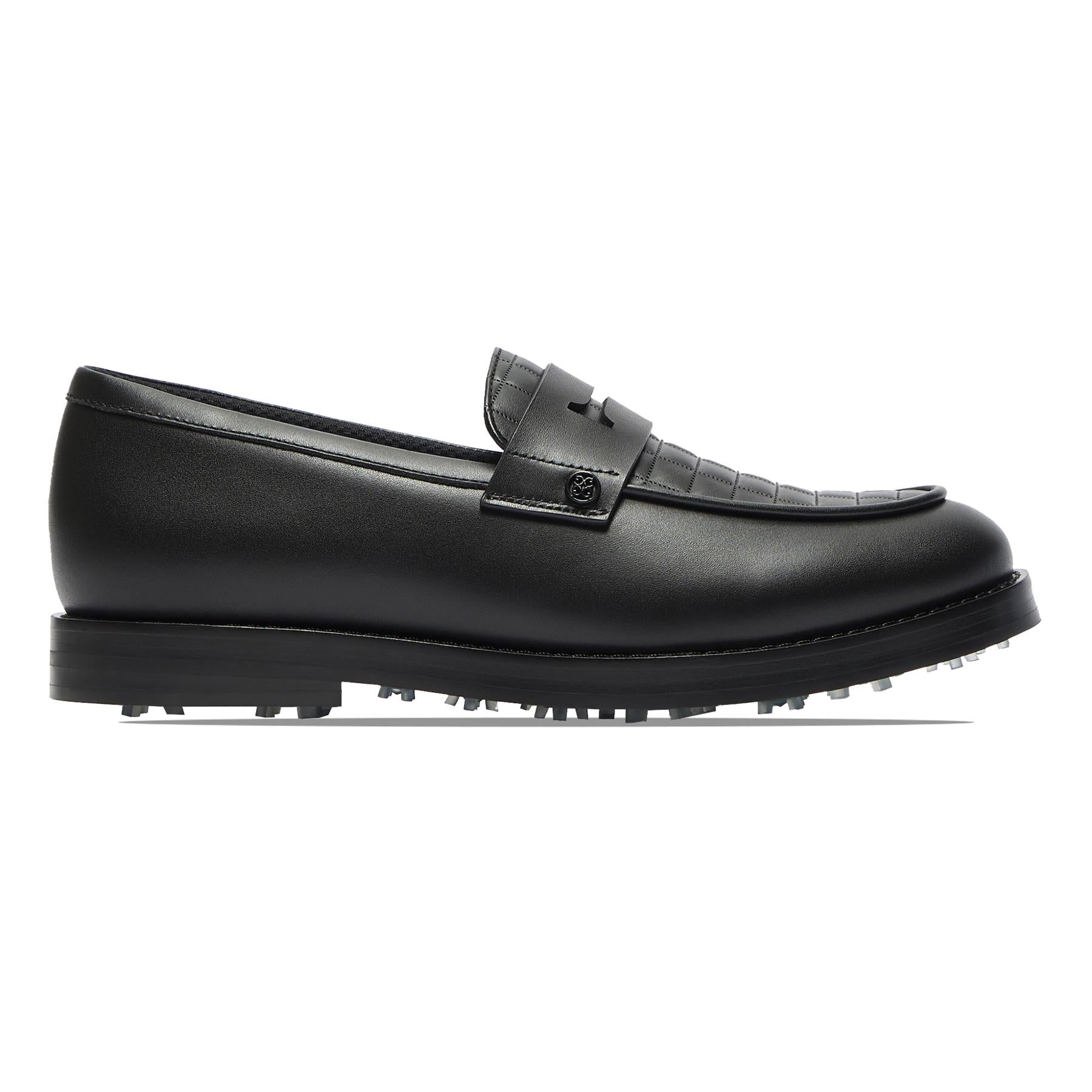 Womens GALLIVANTER Quilted Leather Loafer Golf Shoes Onyx
