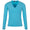 Womens LS V-Neck Sweater Ocean/White