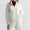 Womens Flora Knit Jacquard Full Zip Layer Soft White