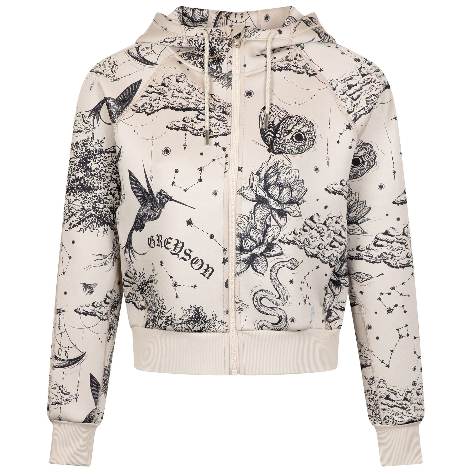 Womens Moon Diamond Kristina Full Zip Hoodie Sand