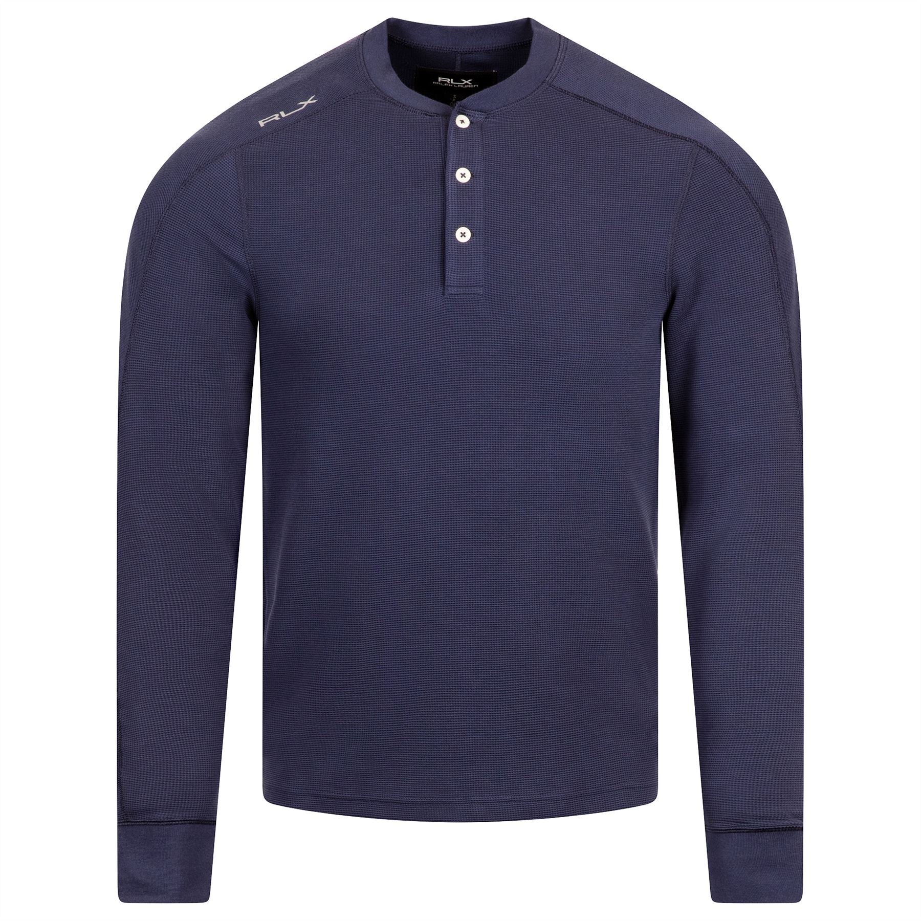 RLX Tech Waffle Henley Pullover Refined Navy