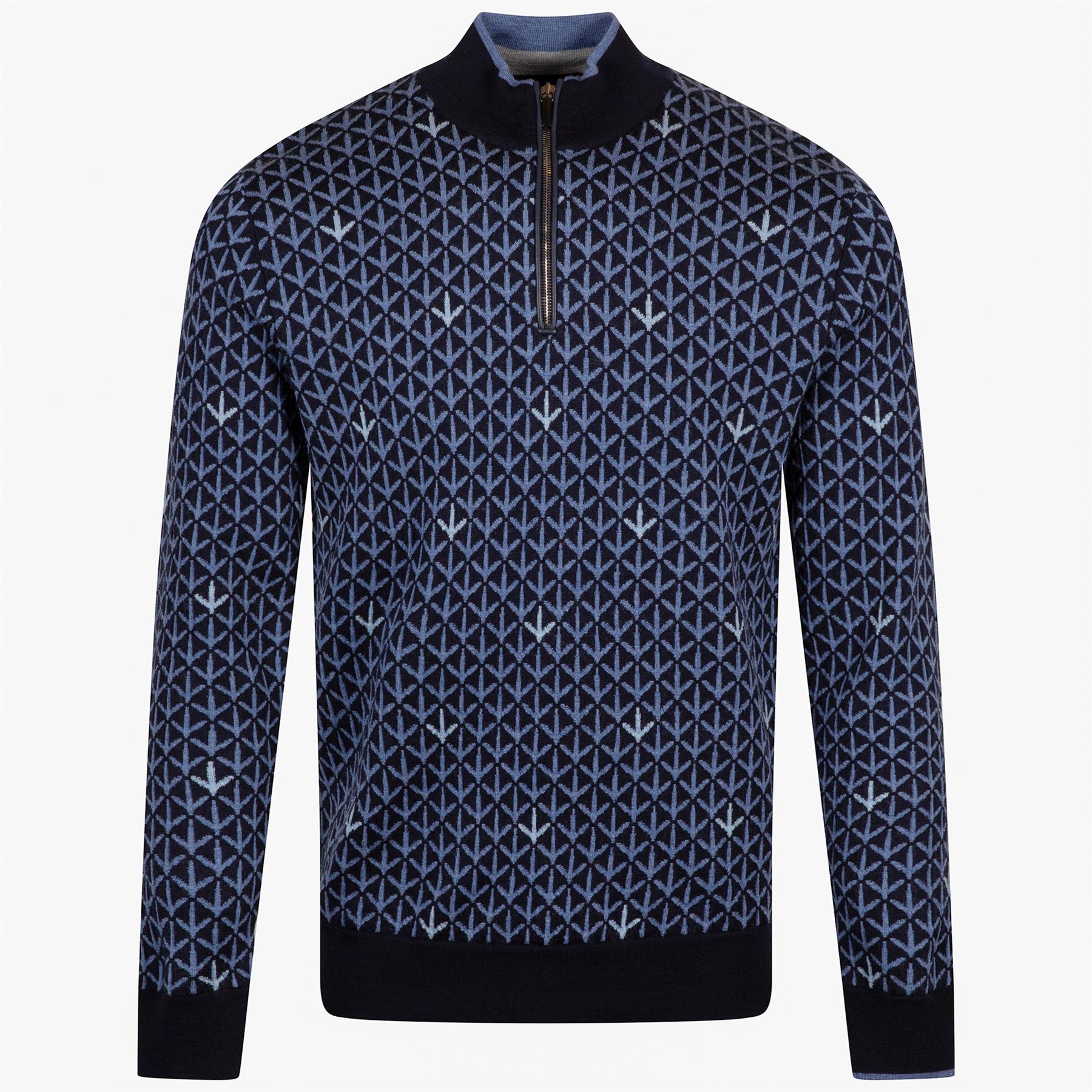 Footprints Sebonack Merino Quarter Zip Maltese Blue