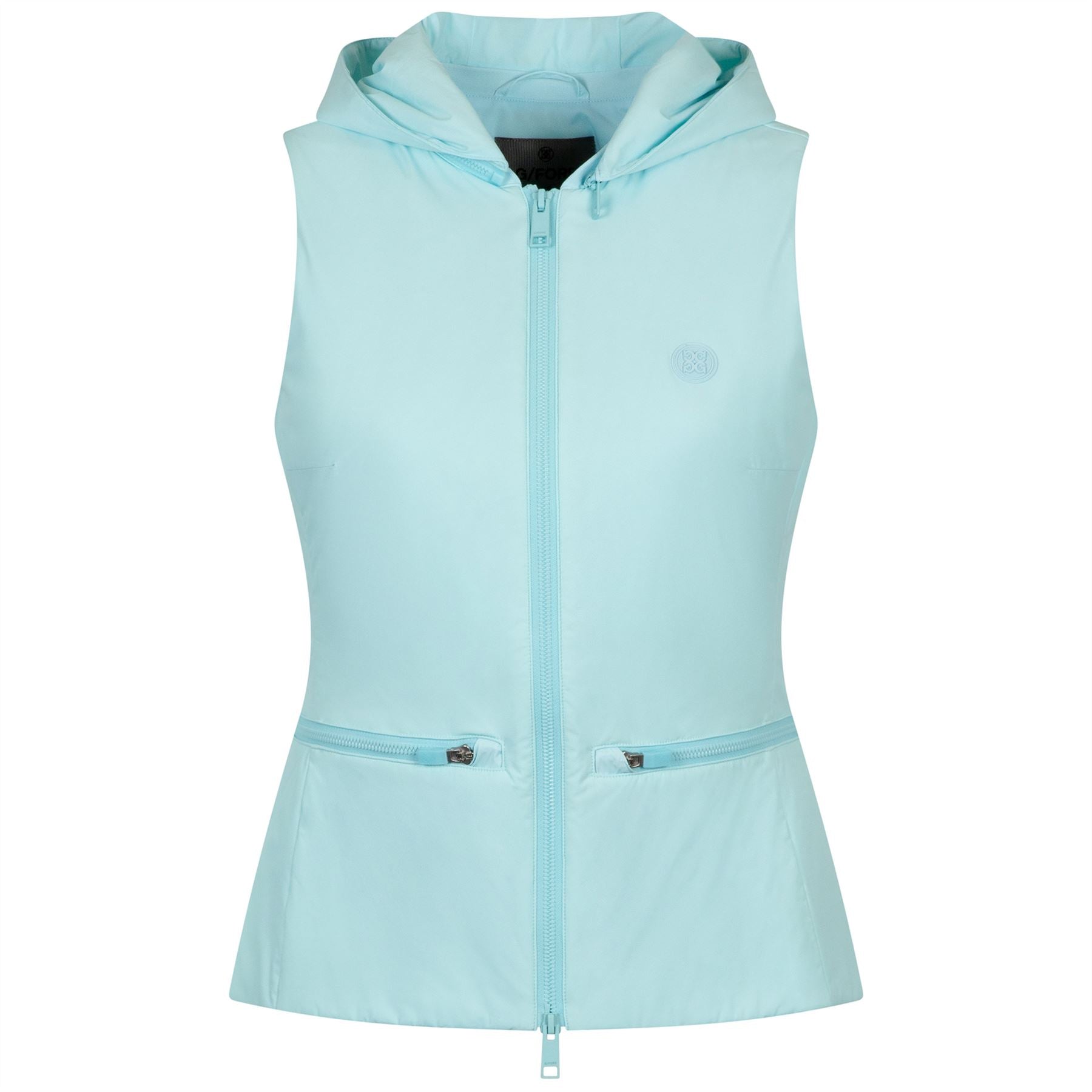 Womens Super Down Hooded SL Stretch Vest Powder