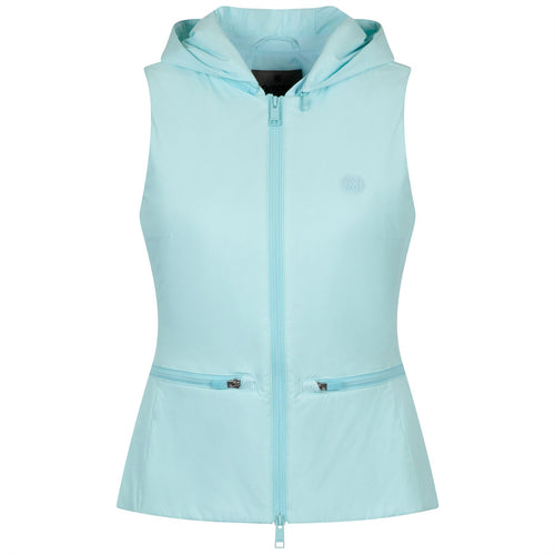 Womens Super Down Hooded SL Stretch Vest Powder