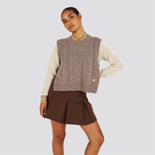 Womens Elspeth Sweater Vest Light Brown