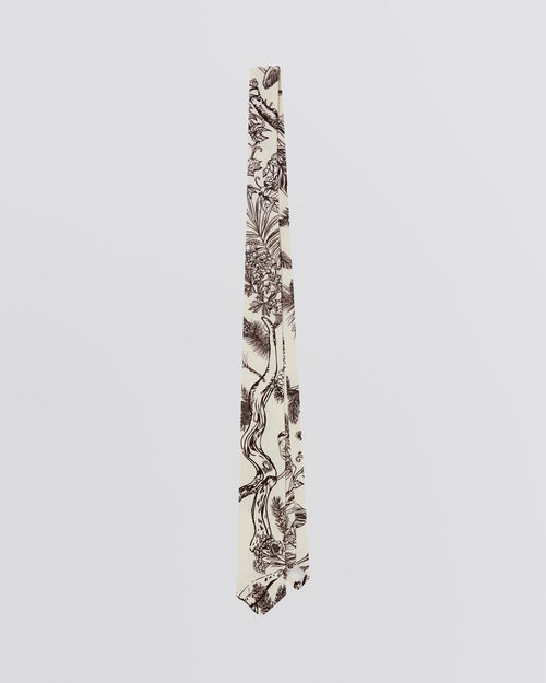 Neck Tie Brown Botanical