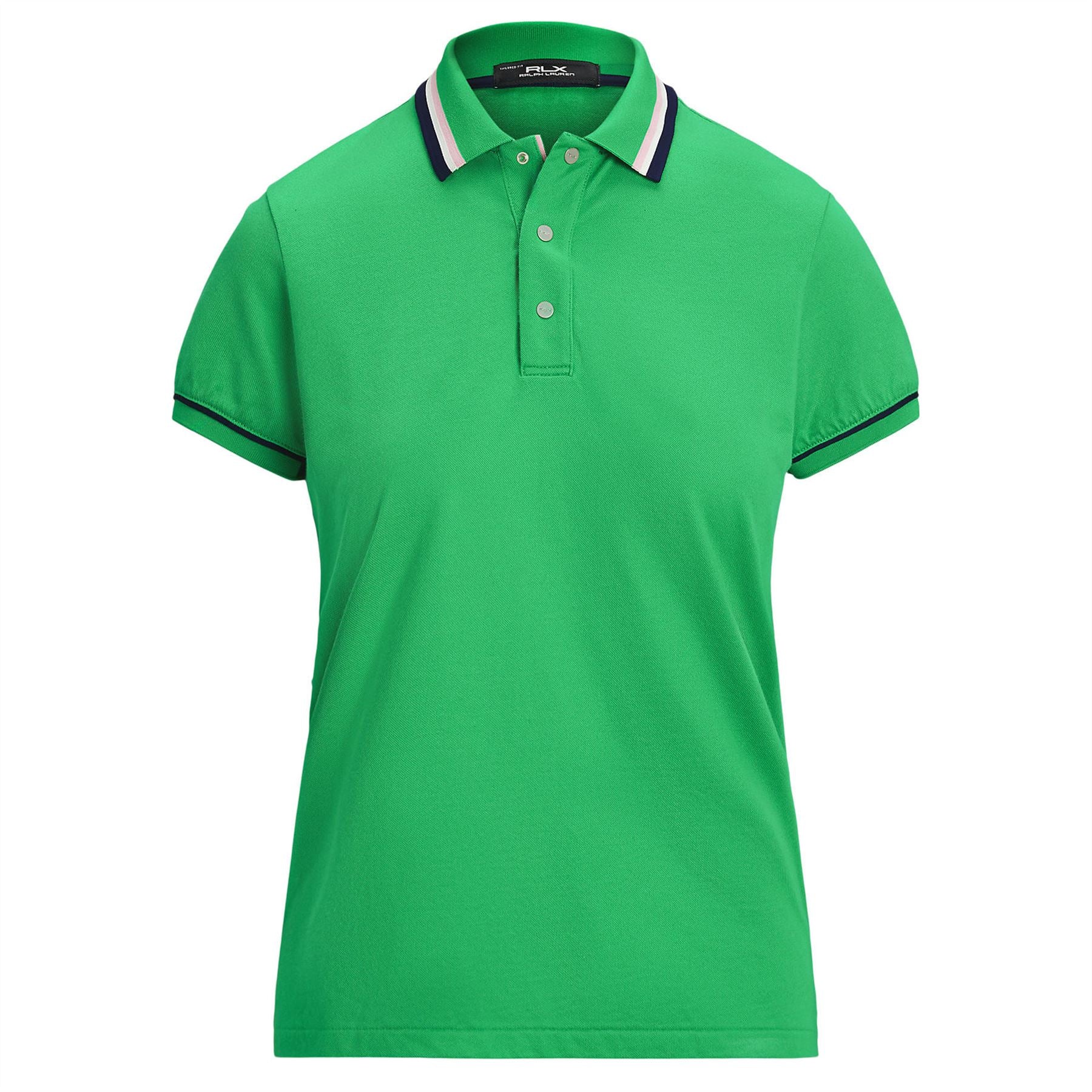 Womens RLX Tailored Fit Val Tour Pique Polo Tiller Green/Navy/White