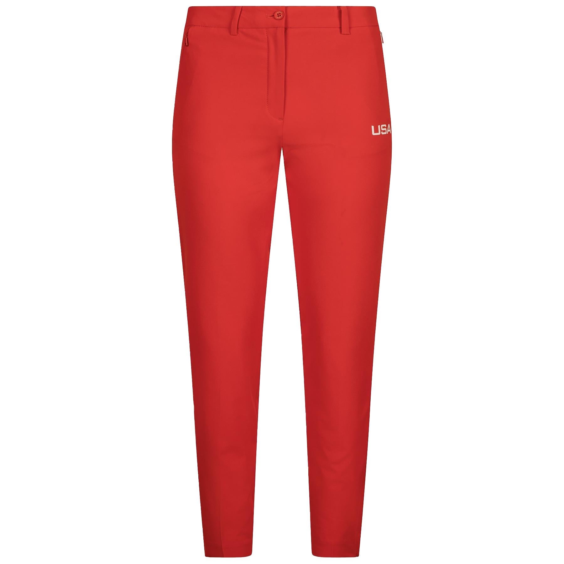 Womens Pia High Stretch US Golf Pants Flame Scarlet