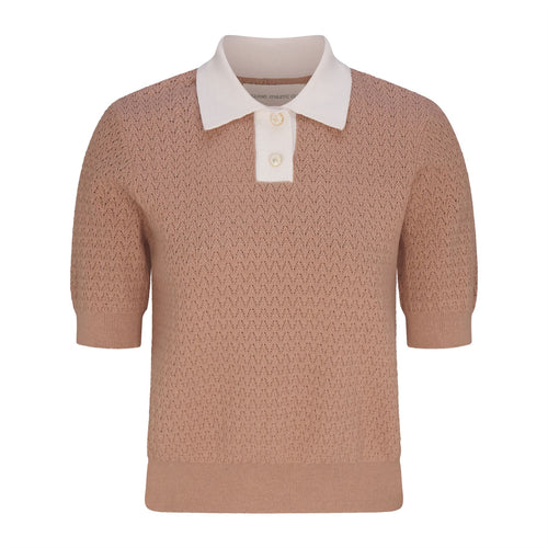 Womens Christy Polo Sand/Pinky White