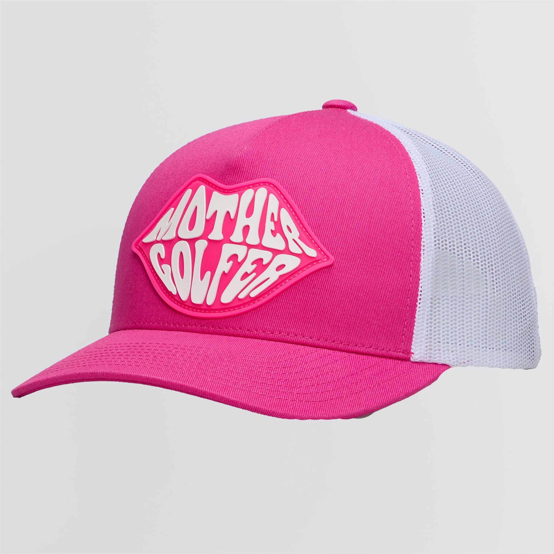 Womens Mother Golfer Trucker Hat Knockout Pink