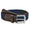 The Fischer Stretch Belt Navy/Deep Teal Dogleg Stripe