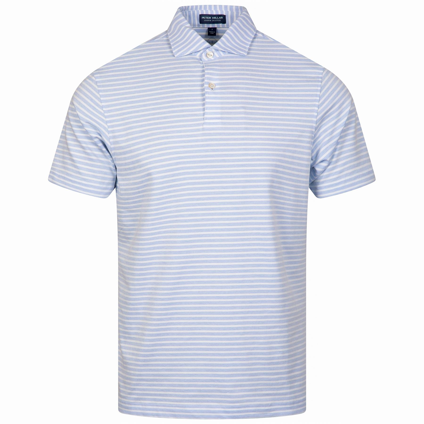 Albatross Cotton Blend Stripe Pique Polo Regatta Blue