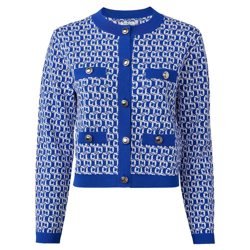Womens Amelia Knit Cardigan Marazine Blue/Snow White