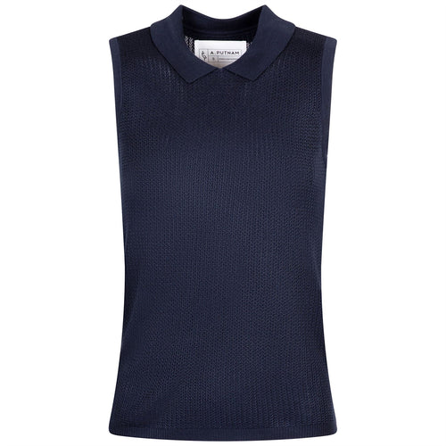 Womens Crochet Sleeveless Top Dress Blues
