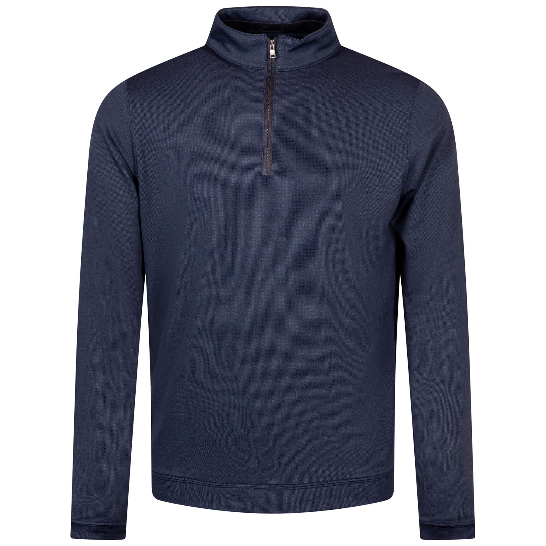 Albatross Cotton Blend Pique Quarter Zip Navy