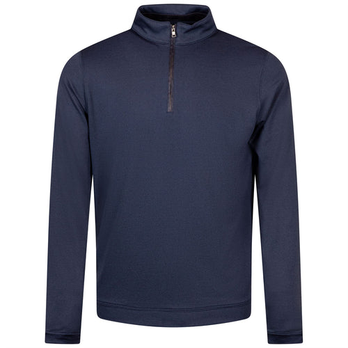 Albatross Cotton Blend Pique Quarter Zip Navy