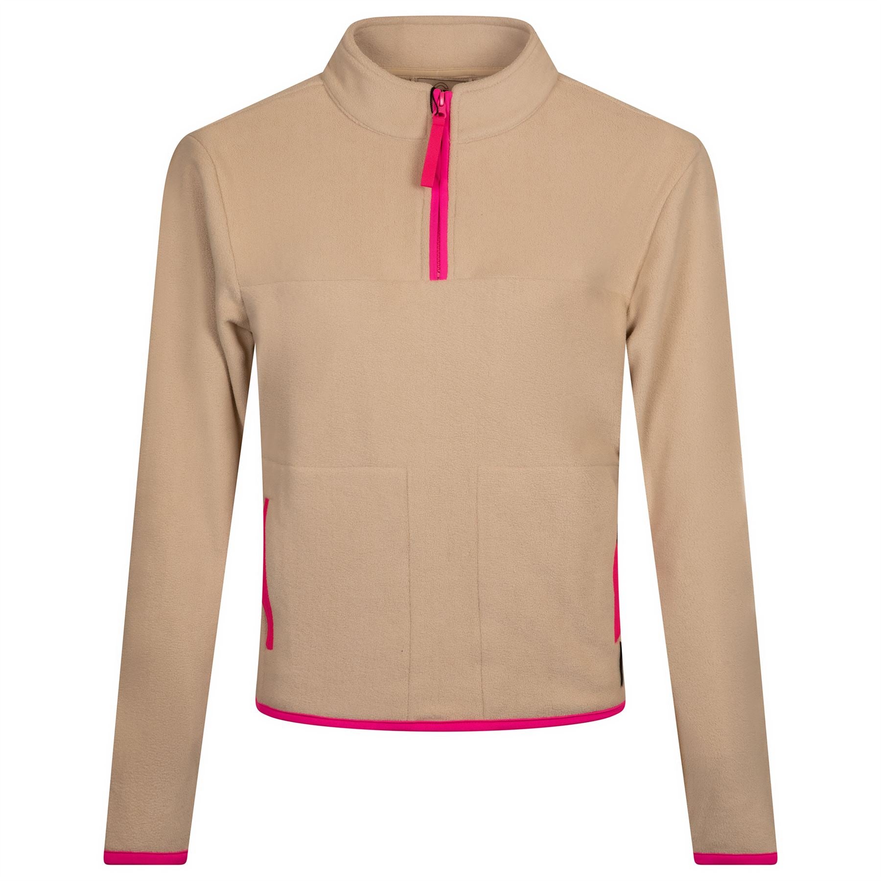 Womens Double Fleece Layering Jacket Cream/Pink