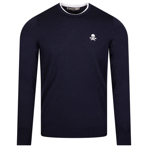 Merino Wool Blend Crewneck Sweater Twilight