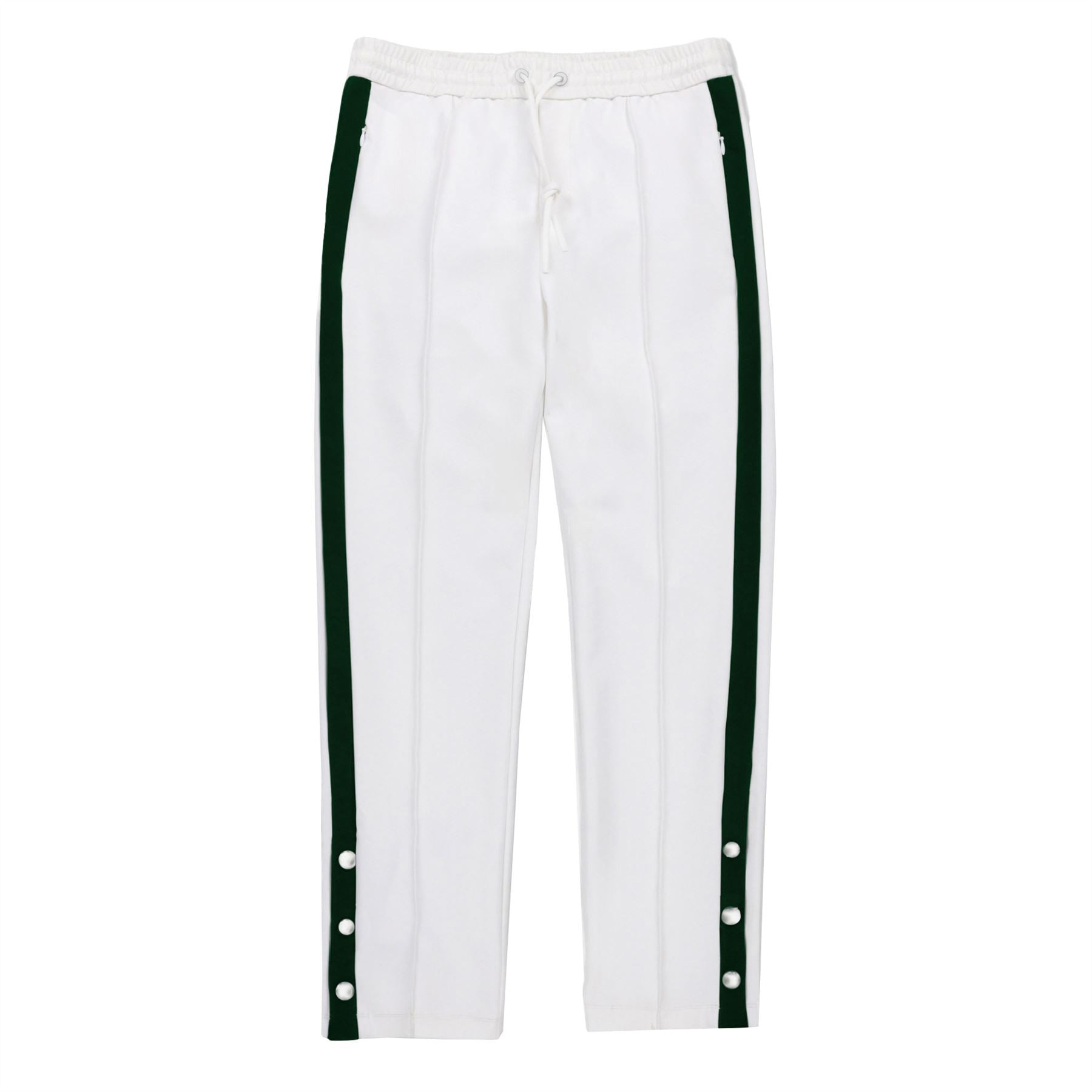Womens Striped Sport Pants White/Pine Green