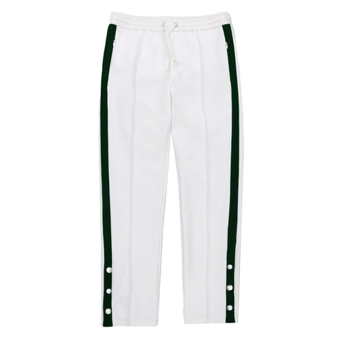 Womens Striped Sport Pants White/Pine Green