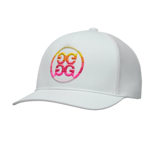 Womens Gradient Circle G's Cotton Twill Trucker Hat Snow