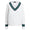 Womens Performance V-Neck Polo White/Refined Navy/Course Green