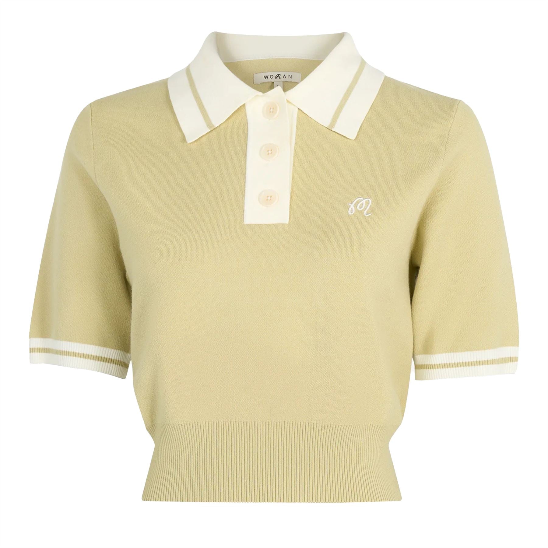 Womens Mikayla II Knit Cropped Polo Muted Olive