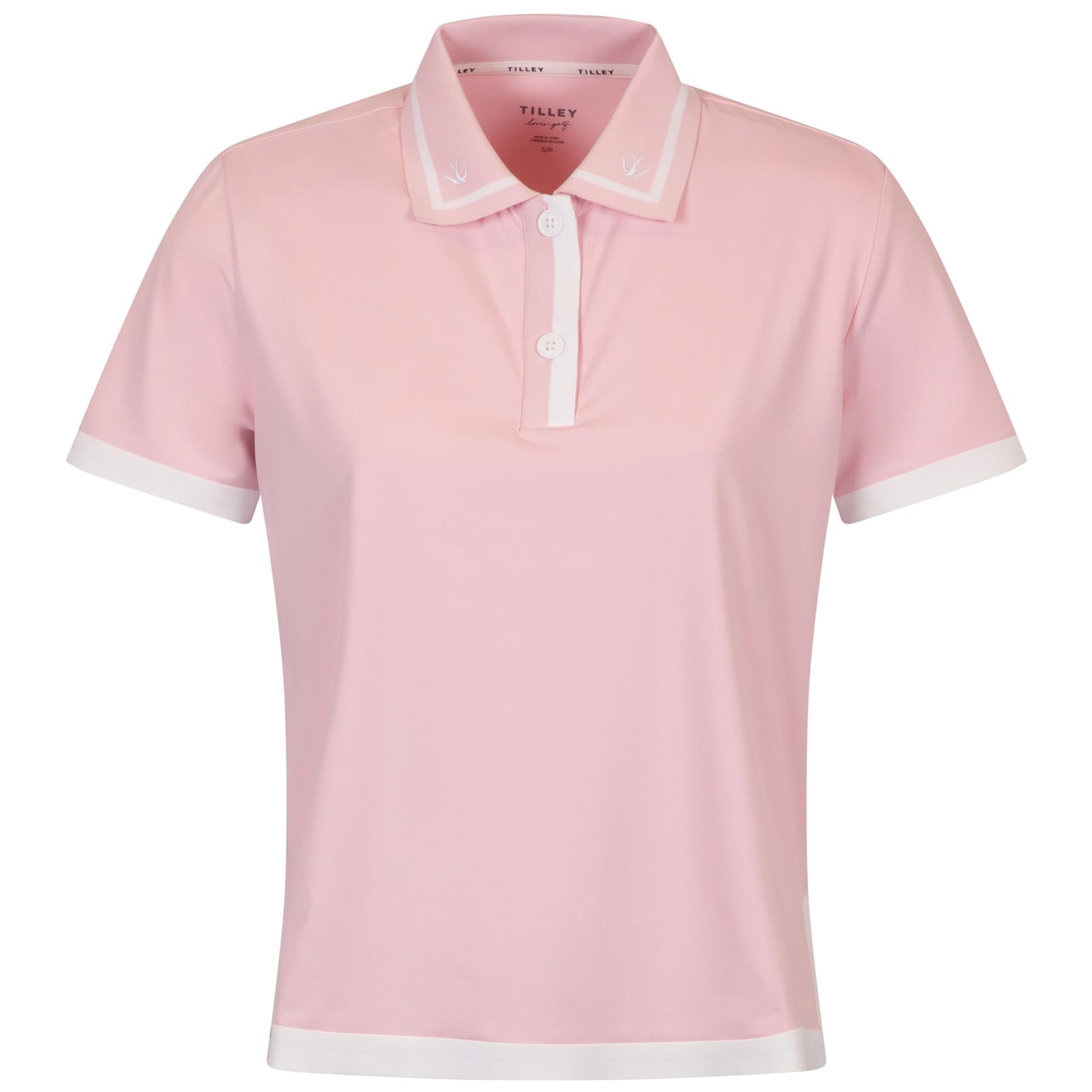 Womens Boxy Polo Light Pink/White