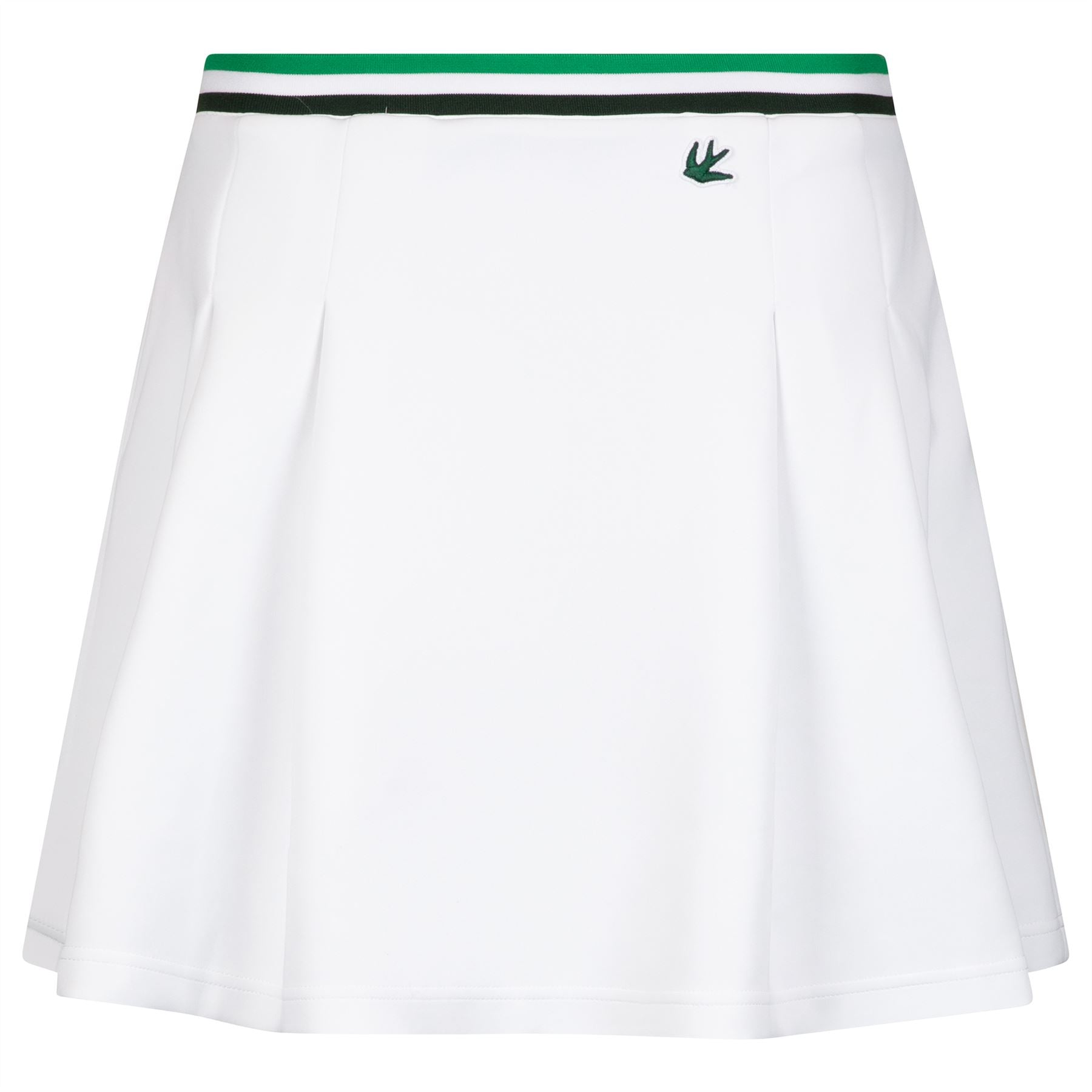 Womens Striped Airloft Pleated Skirt White/Sport Green