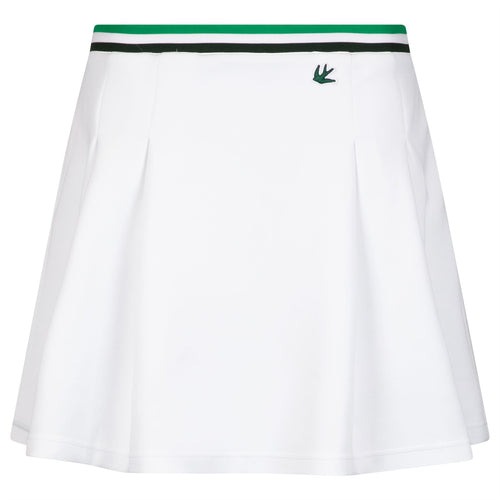 Womens Striped Airloft Pleated Skirt White/Sport Green