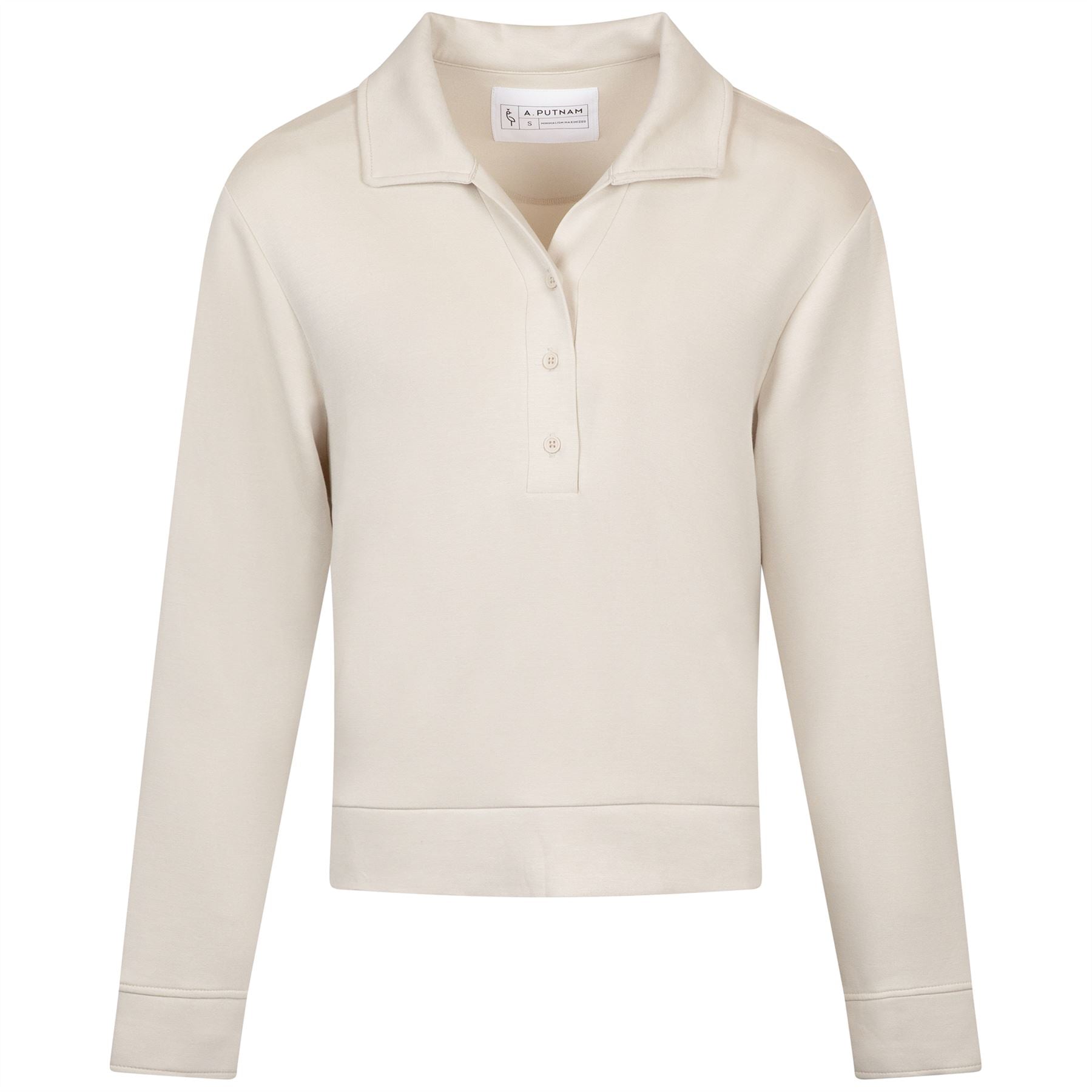 Womens Polo V-Neck Top Silver Birch
