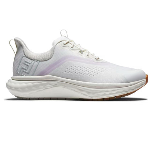 Womens Quantum Spikeless Golf Shoes Cream/Purple/Blue