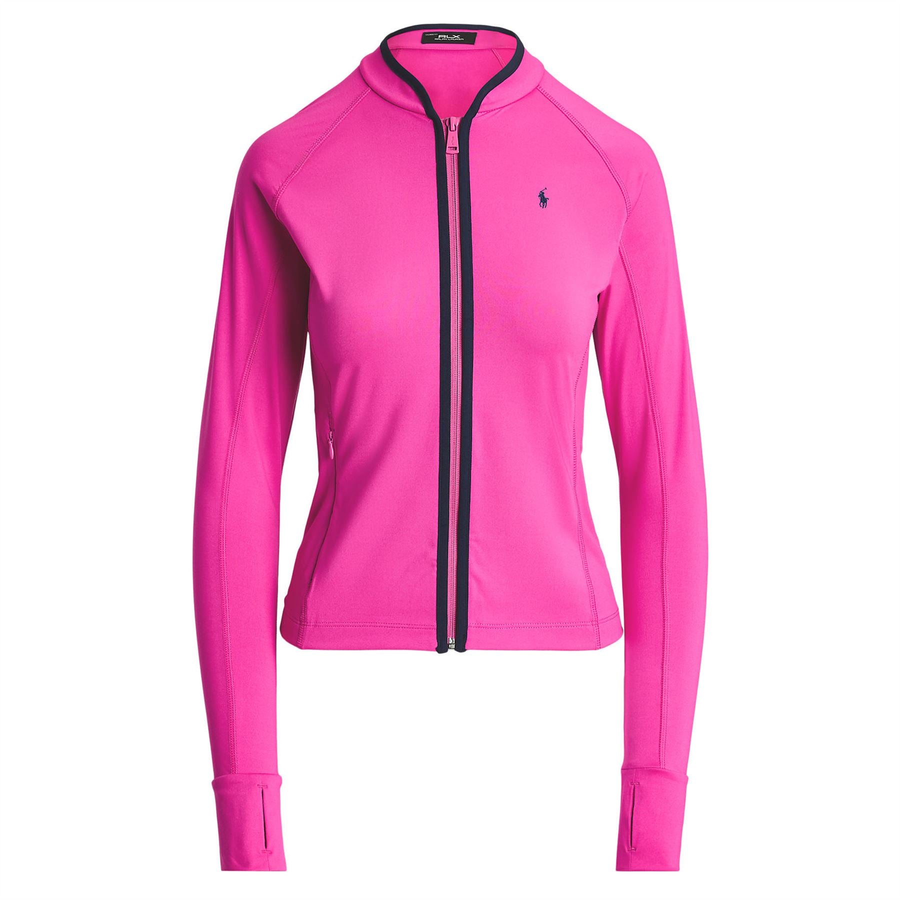 Womens RLX Full Zip Binding Mid Layer Regatta Pink/Refined Navy