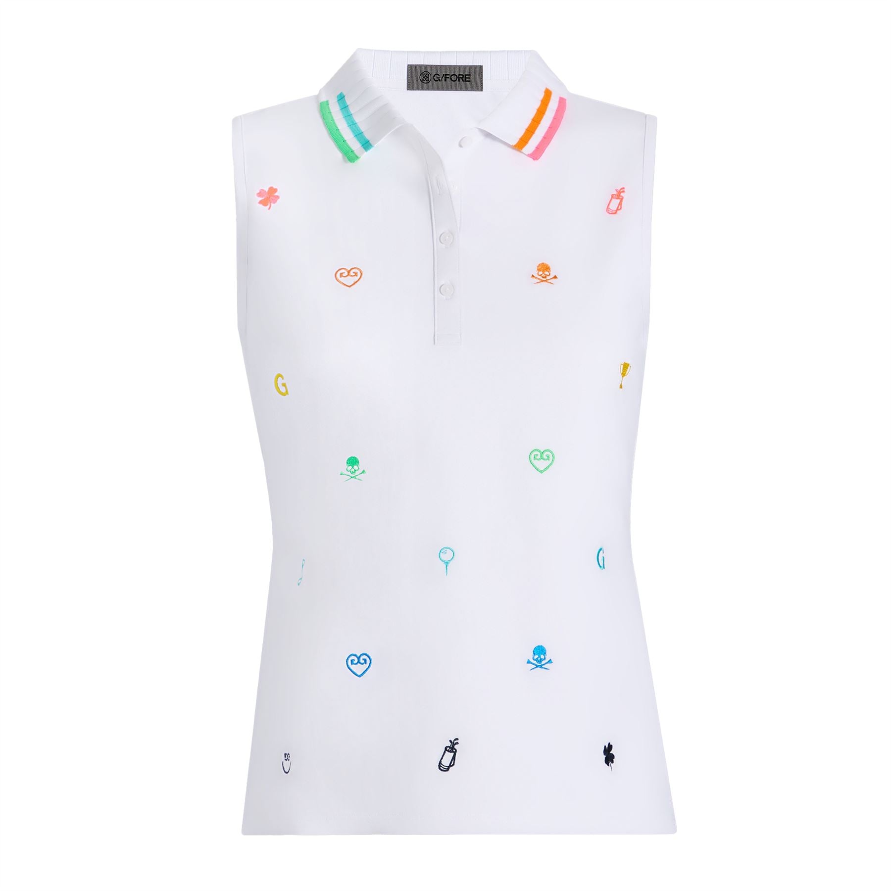 Womens Embroidered Tech Pique SL Polo Snow