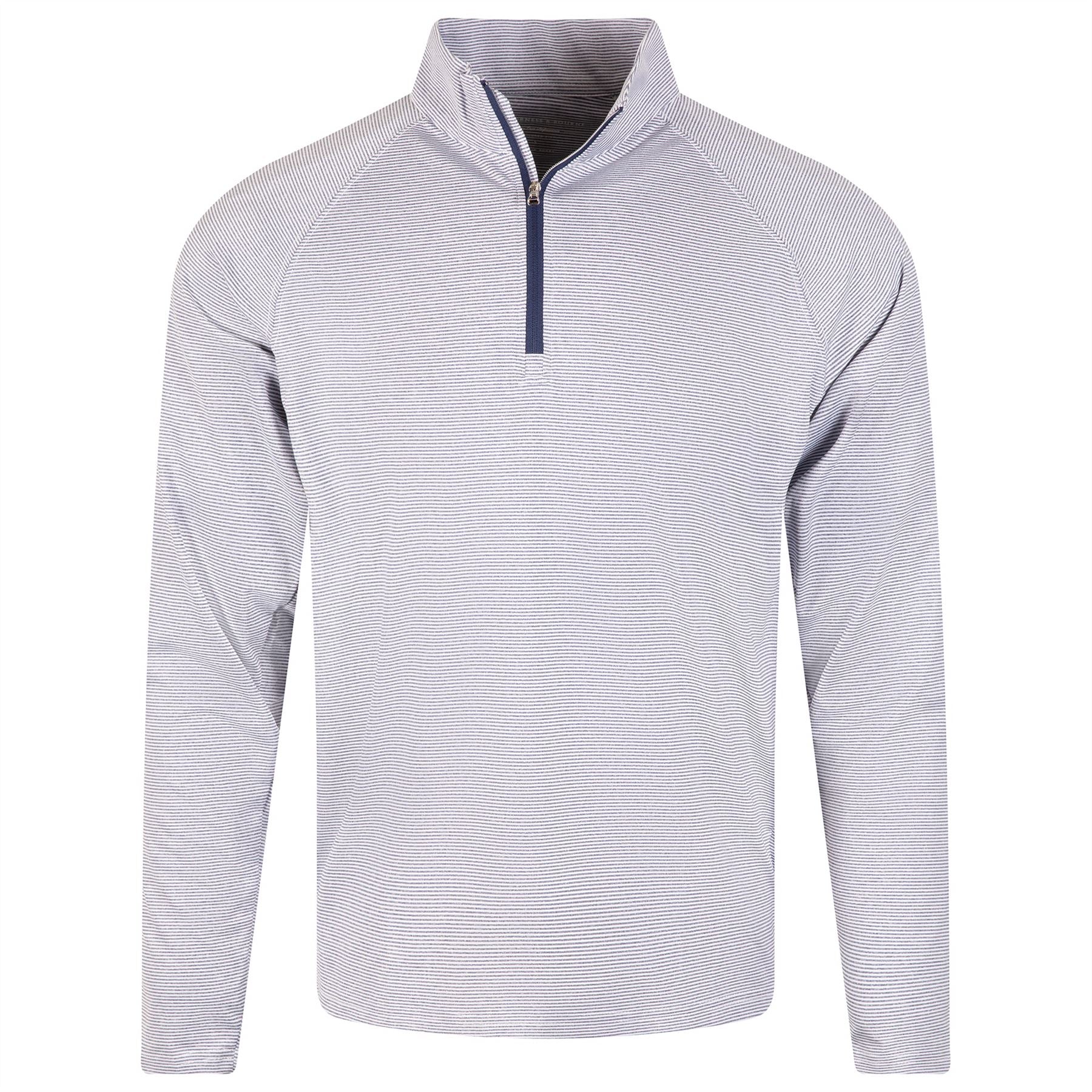 The Reid Quarter Zip Pullover Heathered Navy/White