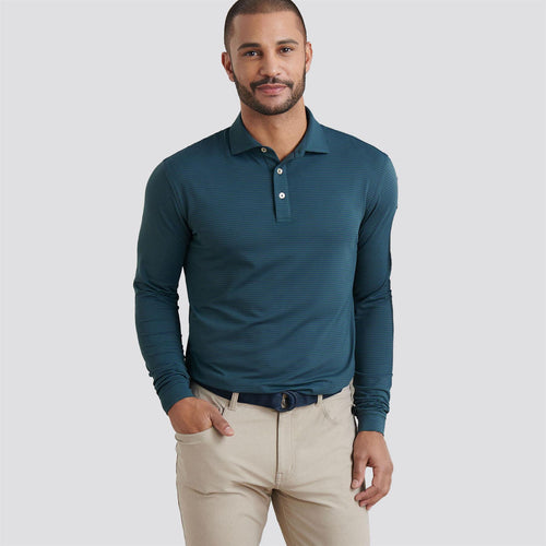 Lyons Performance Jersey LS Polo Nordic Pine