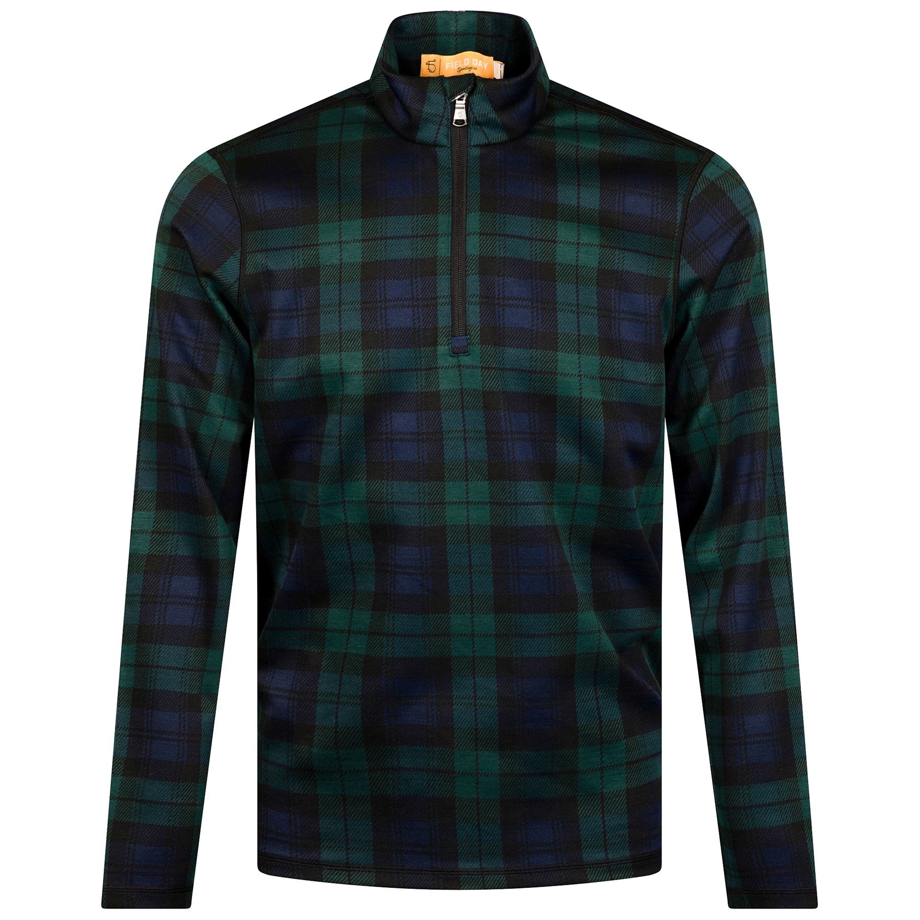 Palmer Doubleknit Quarter Zip Mid Layer Blackwatch Plaid