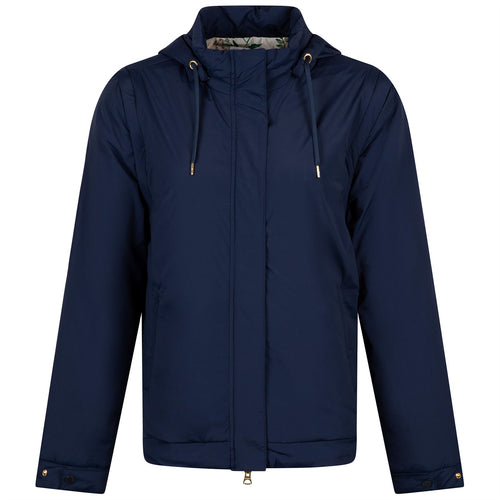 Womens Fait Tout Hooded Jacket Vest Dress Blues