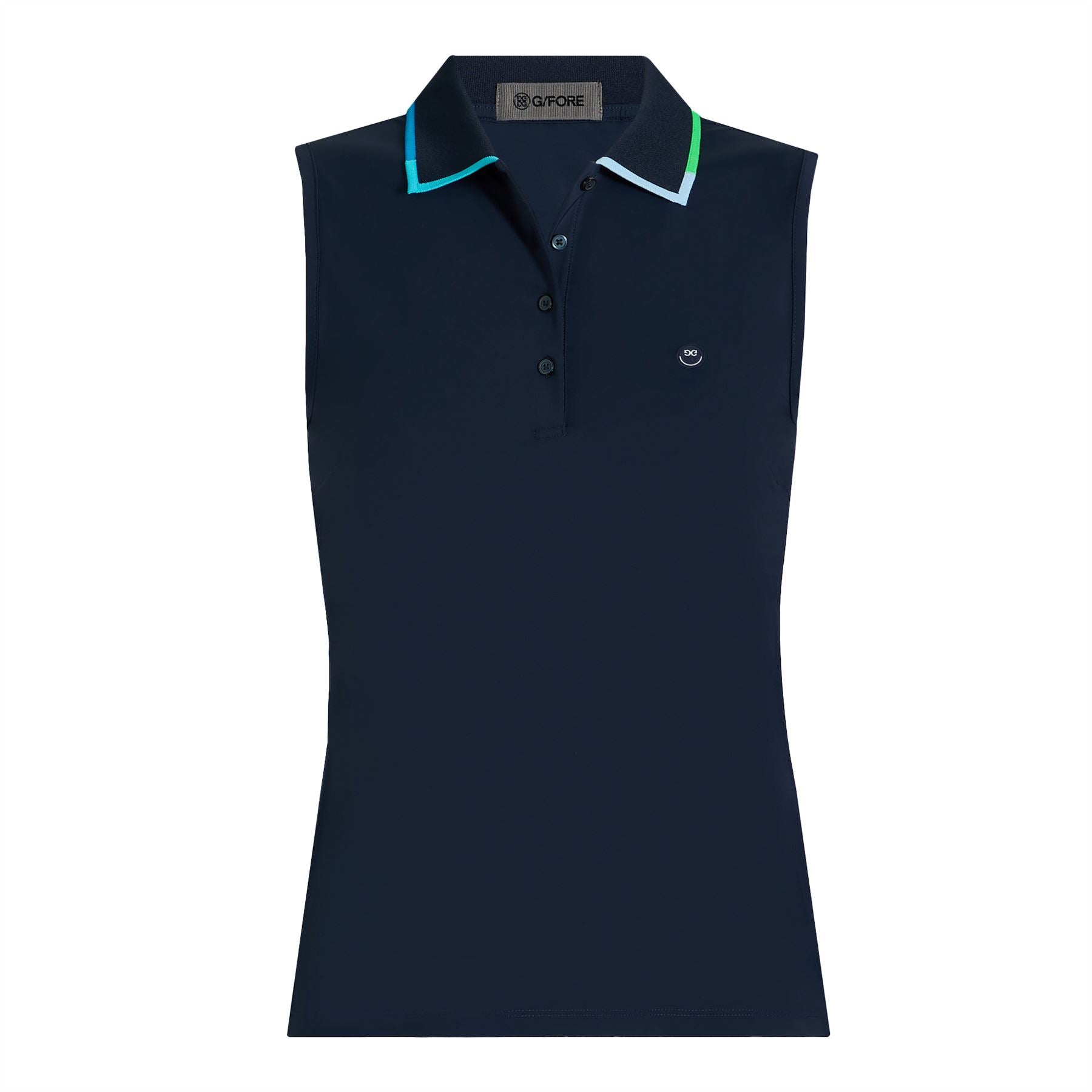 Womens Contrast Collar Silky Tech Nylon SL Polo Twilight