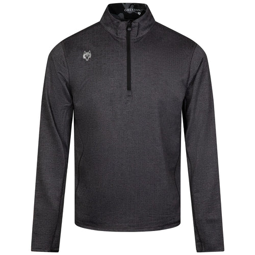 Herringbone Tate Quarter Zip Black Herringbone