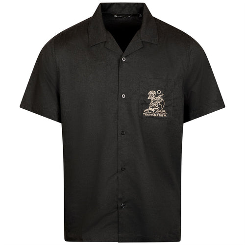 Lost Cave Button-Up Shirt Heather Black