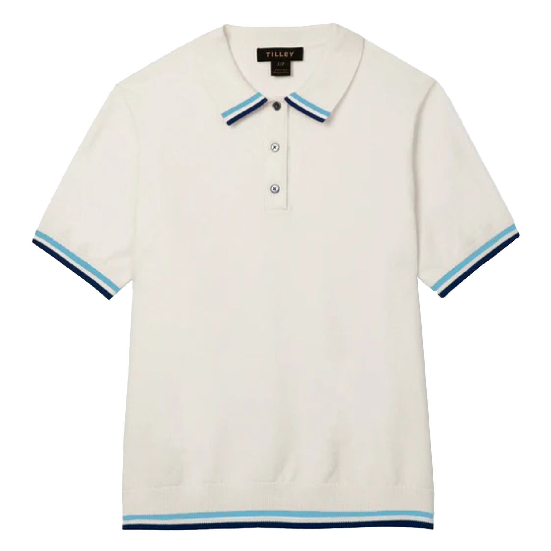 Womens Albatross Polo White/Blue Stripe