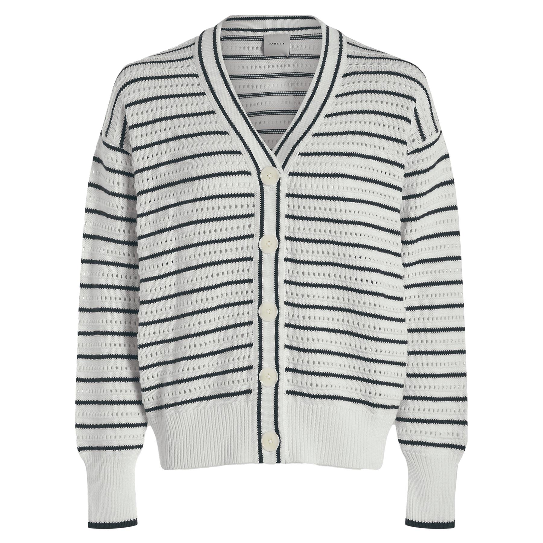 Womens Antonia Relaxed Cardigan White/Blue Nights