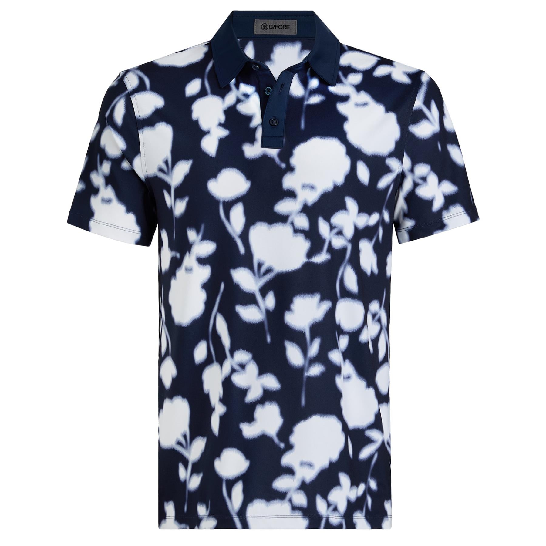 Blur Floral Tech Jersey Polo Twilight
